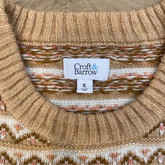 Fairlisle Croft And Barrow Knit Pullover Sweater Women’s Size XL Sweatshirt - Picture 3 of 5